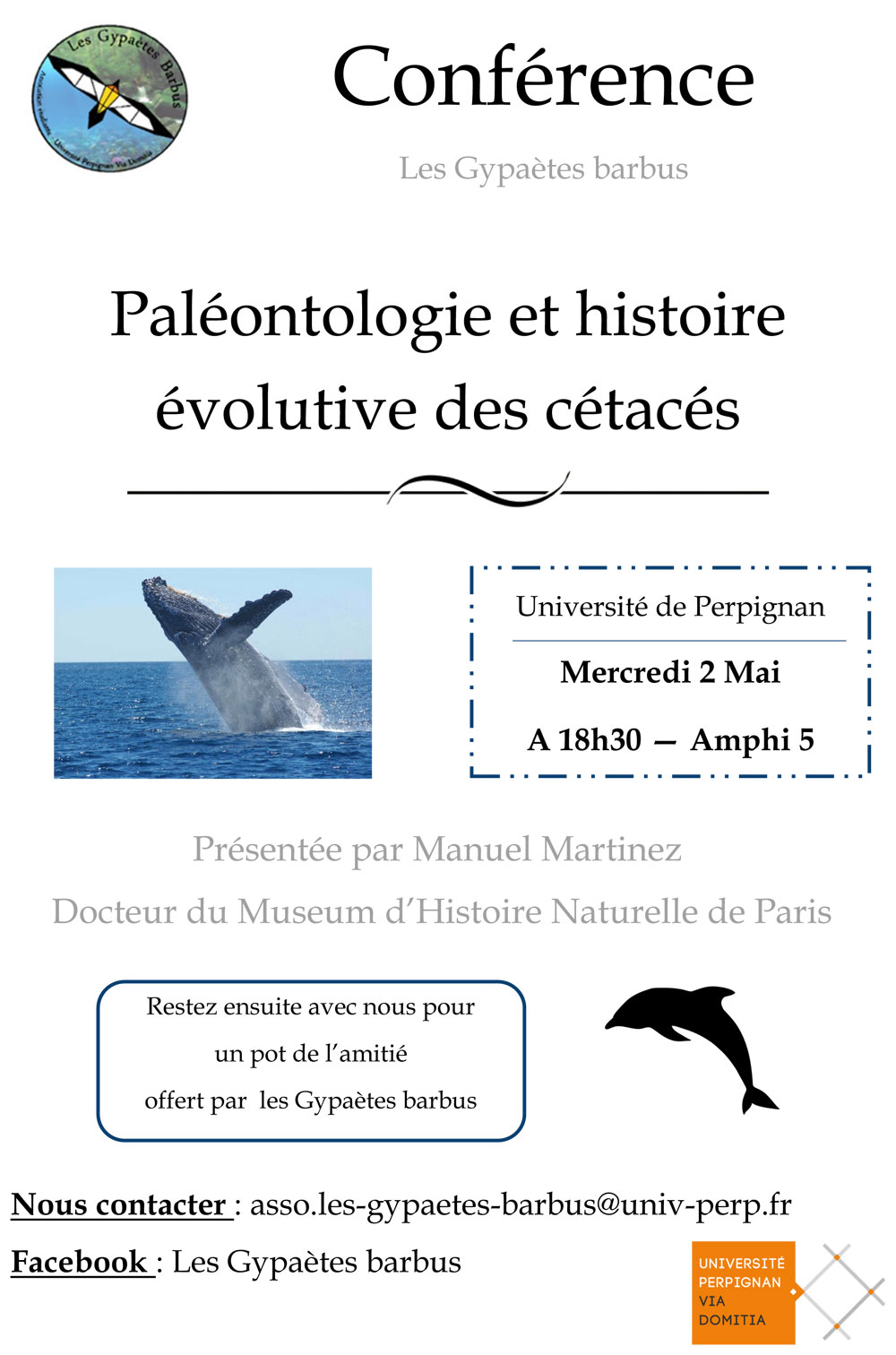 [Conférence naturaliste] Paléontologie et histoire évolutive des cétacés